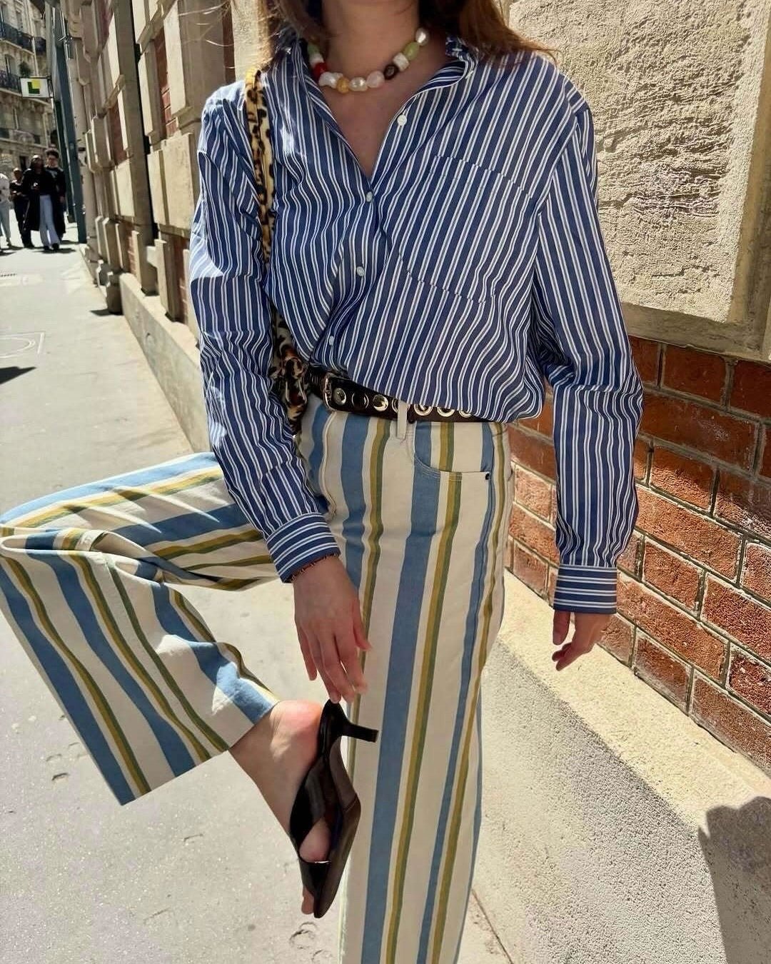 Valerie Düşük Bel Çizgili Pantolon