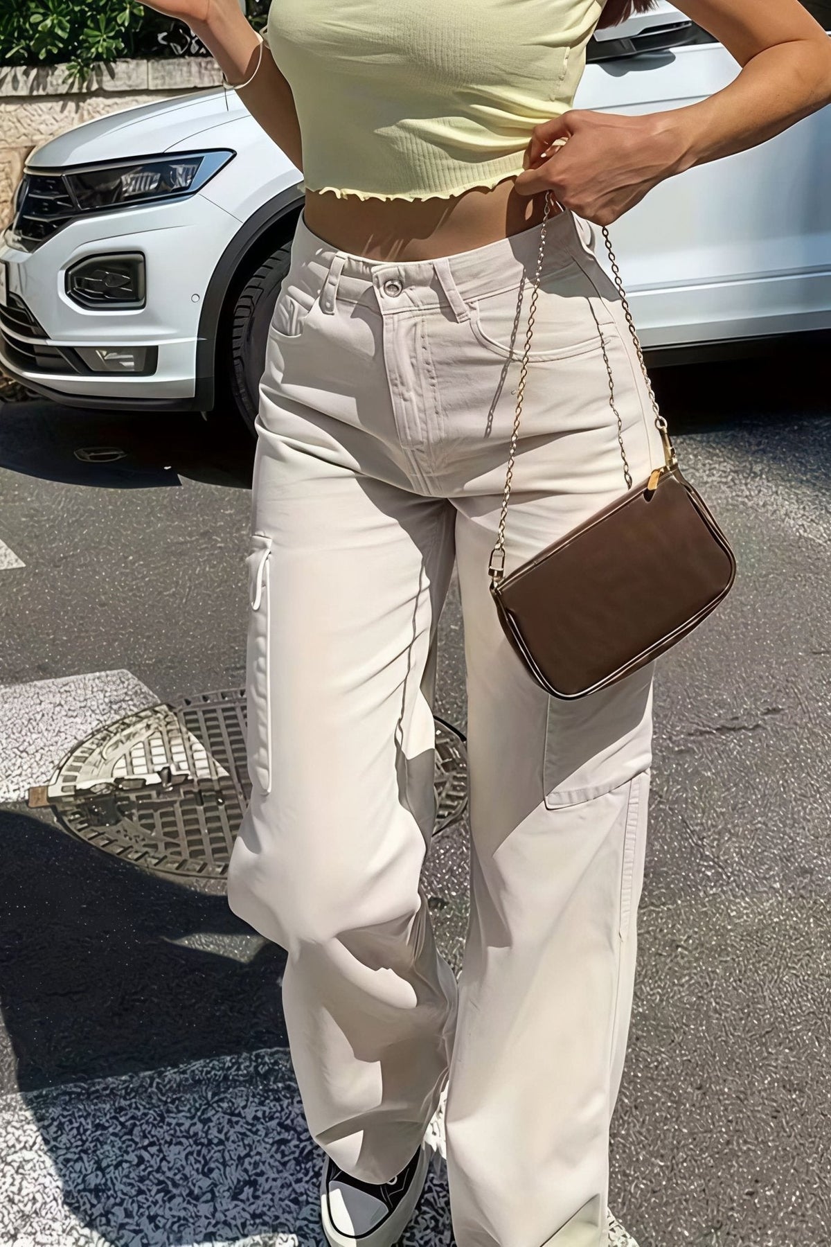 Bianca Cepli Kargo Düz Kesim Pantolon
