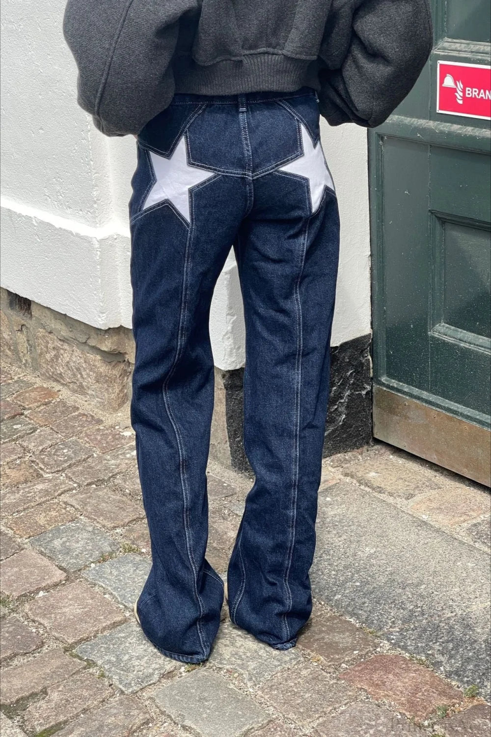 Charlize Star Patchwork Renk Bloklu Kot Pantolon