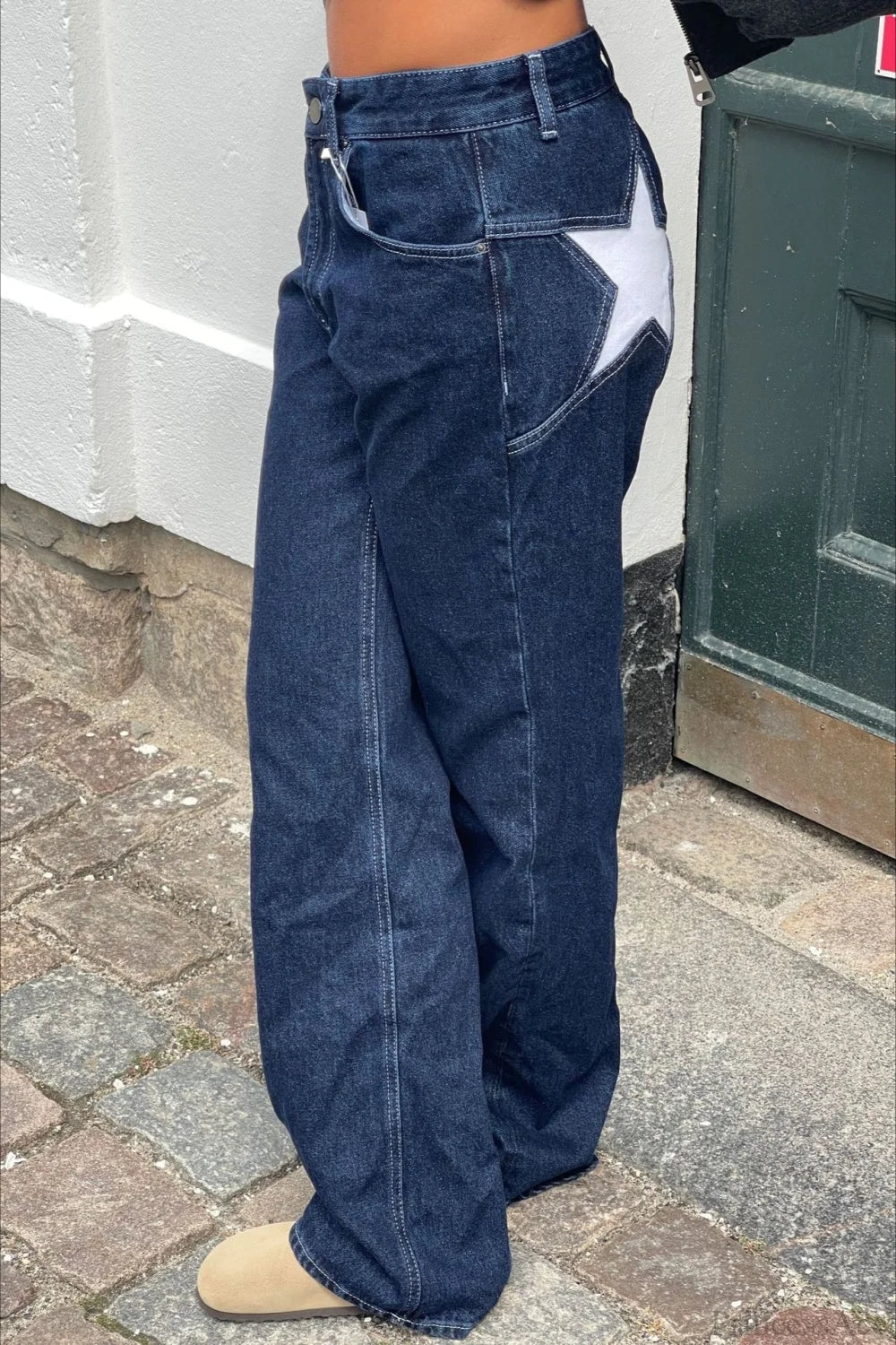Charlize Star Patchwork Renk Bloklu Kot Pantolon