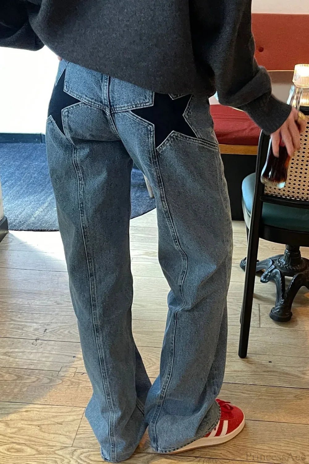 Charlize Star Patchwork Renk Bloklu Kot Pantolon