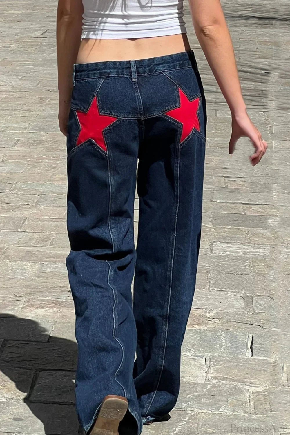 Charlize Star Patchwork Renk Bloklu Kot Pantolon