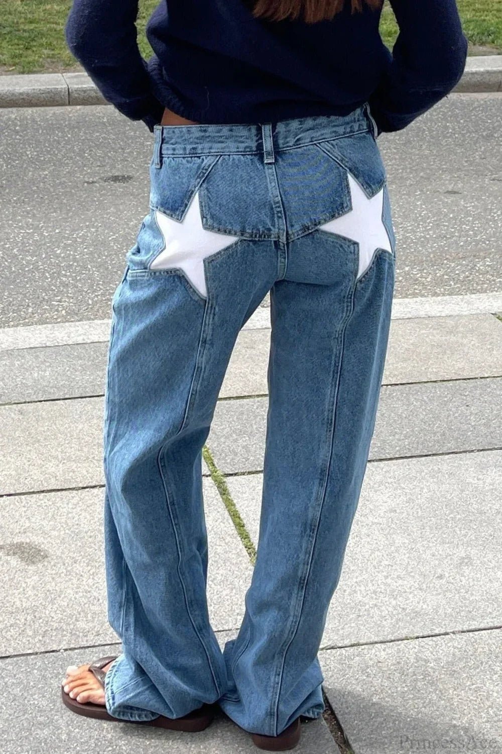 Charlize Star Patchwork Renk Bloklu Kot Pantolon