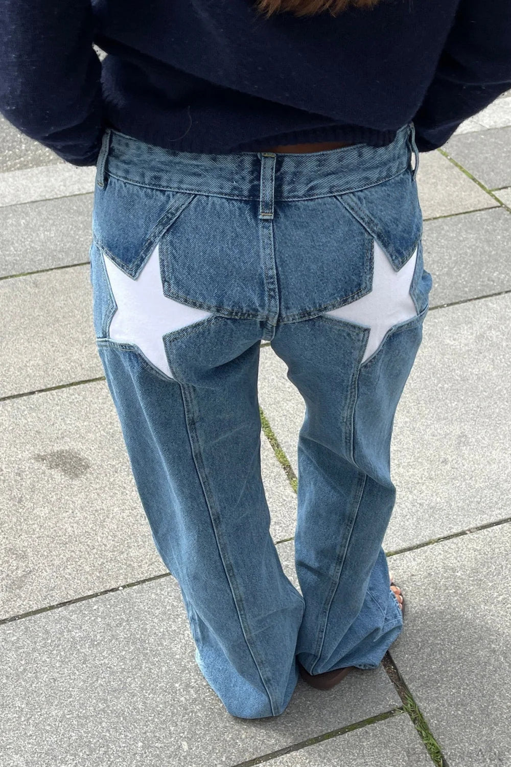 Charlize Star Patchwork Renk Bloklu Kot Pantolon