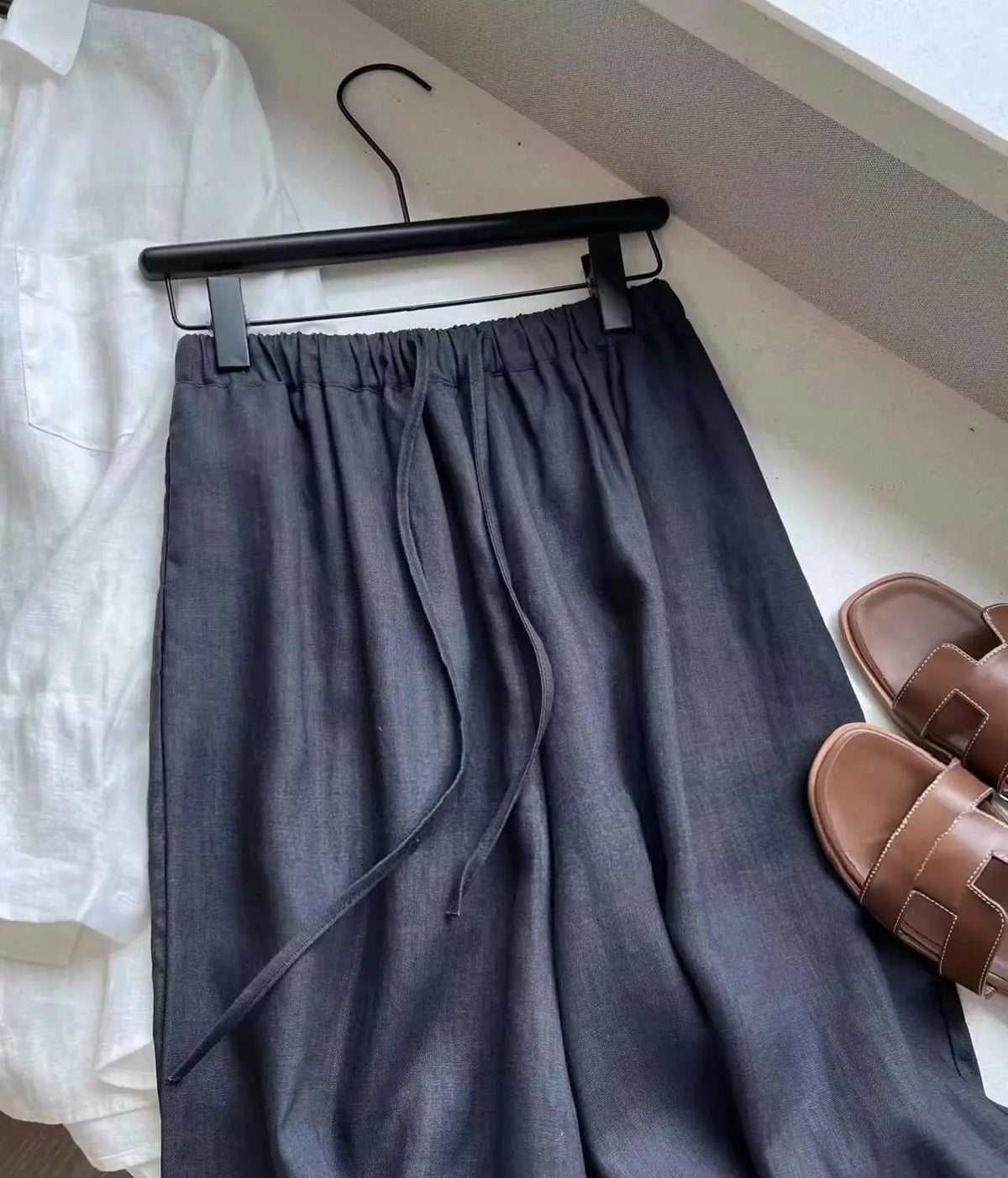 Kendall Geniş Paçalı Keten Pantolon