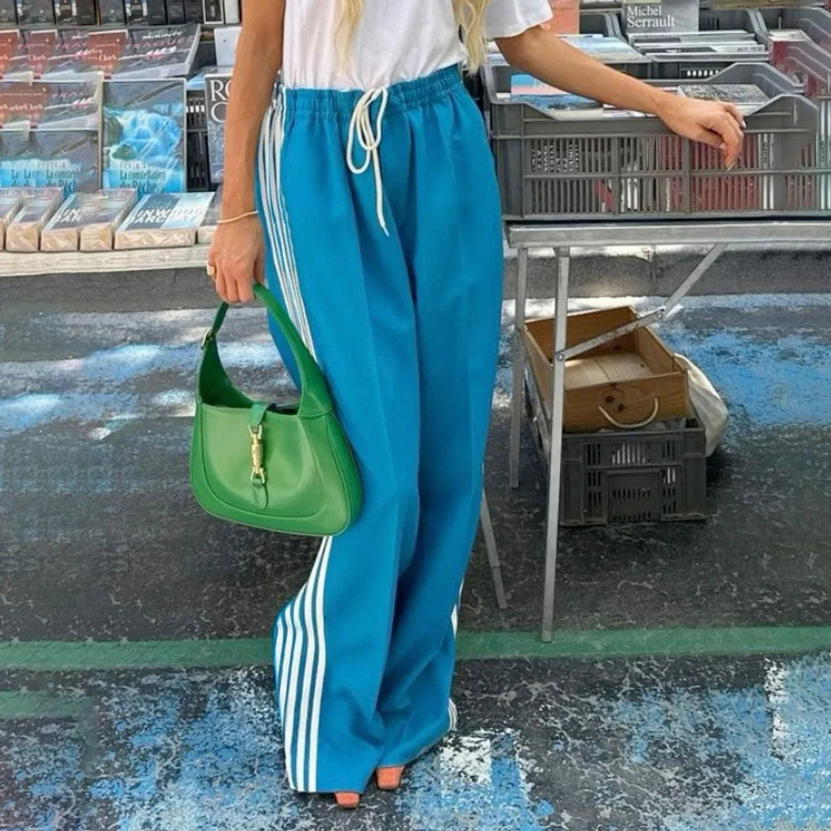 Sandra Çizgili İpli Eşofman Altı