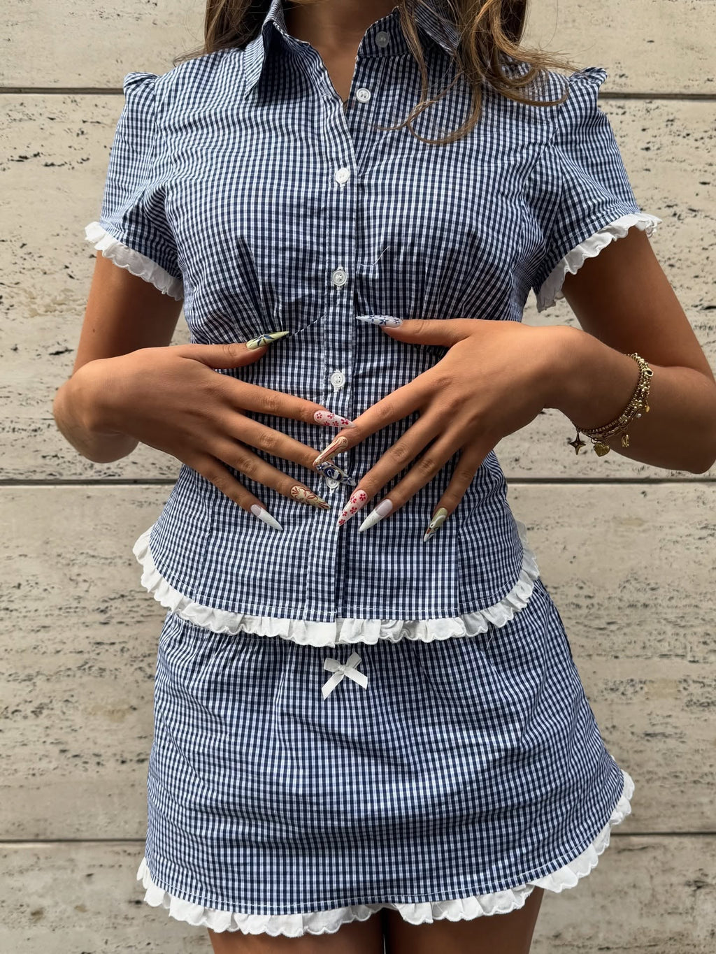 Brianna Cropped Slim-Fitting Skort Set