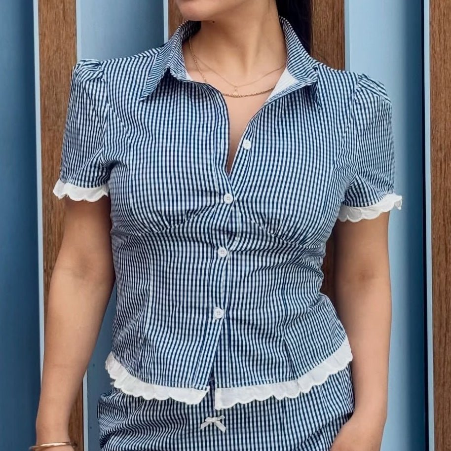 Brianna Cropped Slim-Fitting Skort Set