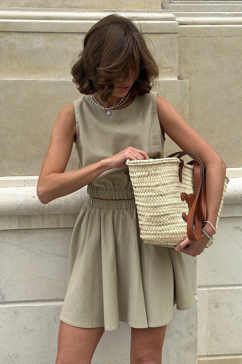 Faye Cotton Linen Top & Skirt Set