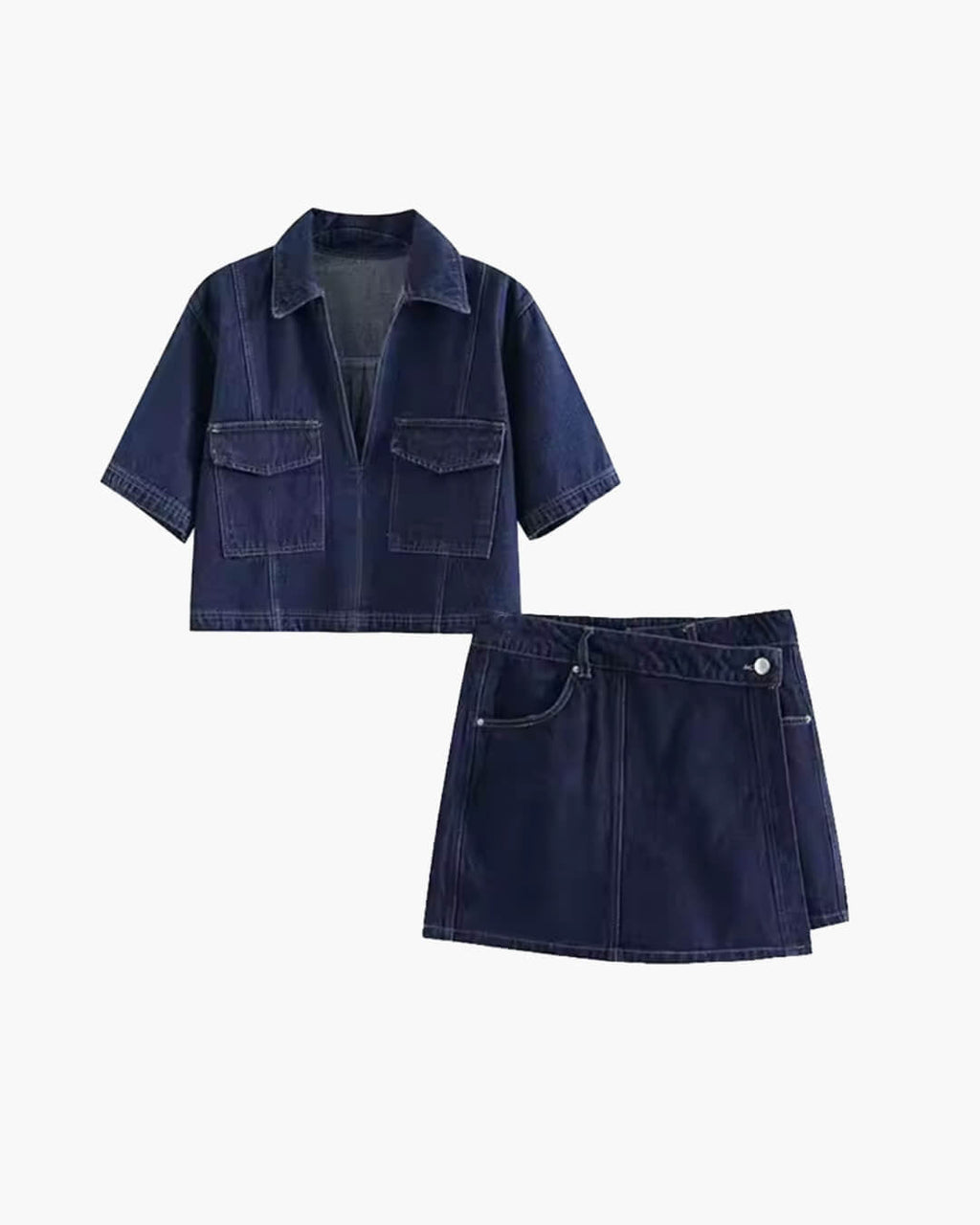 Beatrice Cropped Top & Skorts Set