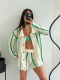 Ana Striped Crochet Two-Piece Set