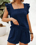 Emily Textured Blouse & Shorts Set