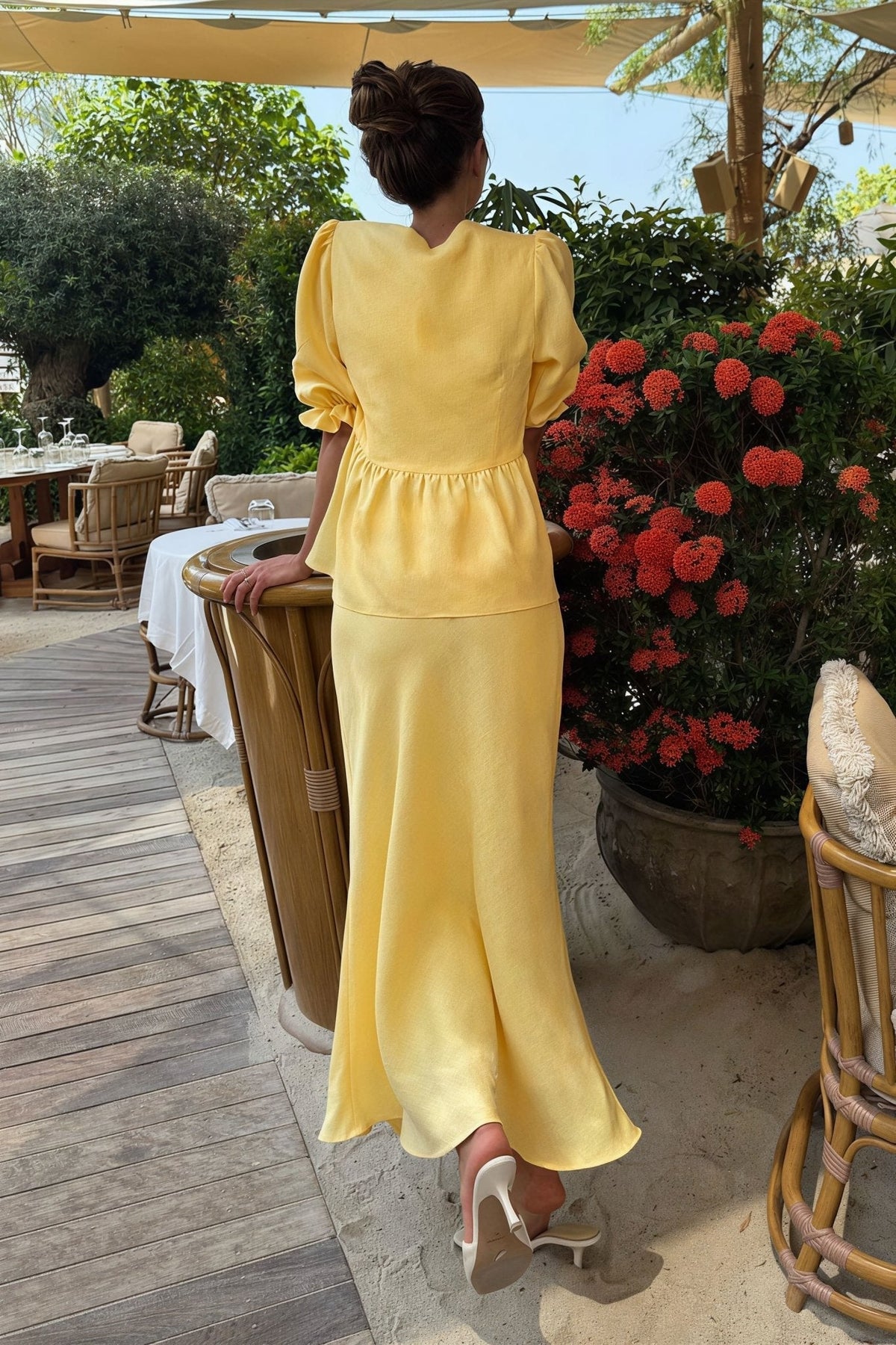 Indra Tie-Front Ruffle Skirt Set