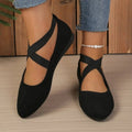 Afra Pointed Toe Cross-Strap Ballet Flats