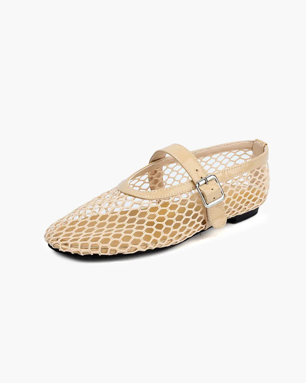 Bianca Buckled Mesh Ballet Flats