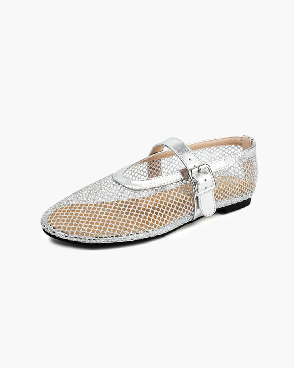 Bianca Buckled Mesh Ballet Flats