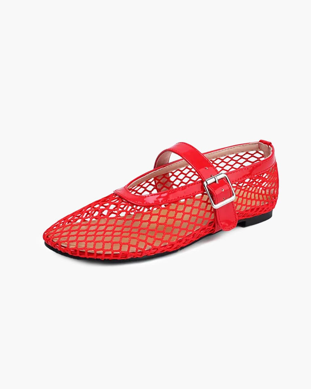 Bianca Buckled Mesh Ballet Flats
