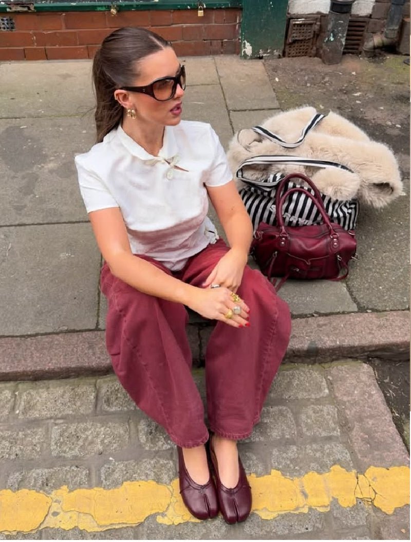 Bianca Parmak Arası Deri Terlikler