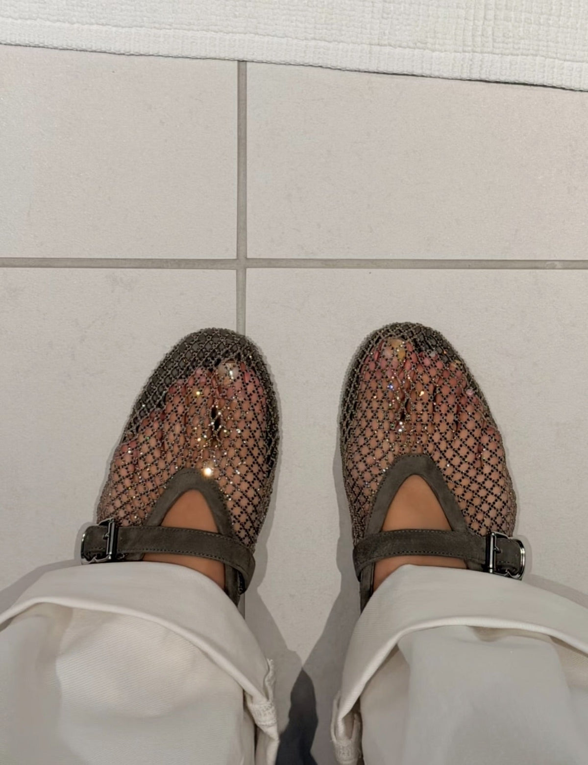 Jessica Taşlı Fileli Babet Ayakkabılar