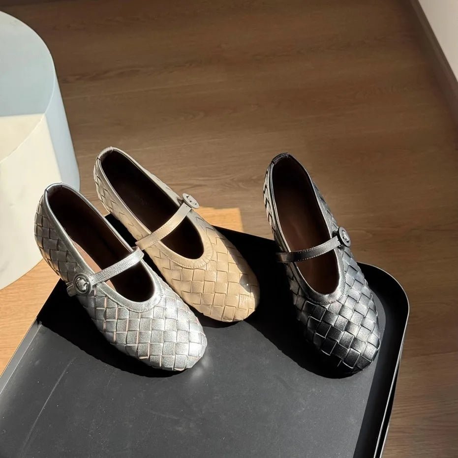 Lisbeth Woven Leather Flat Shoes