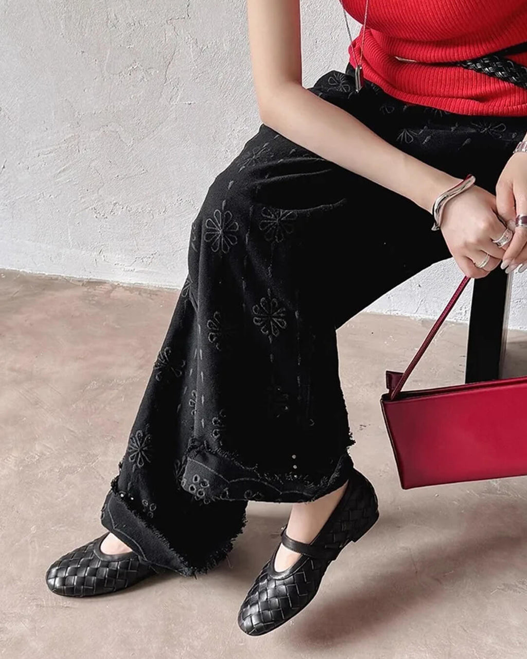 Lisbeth Woven Leather Flat Shoes