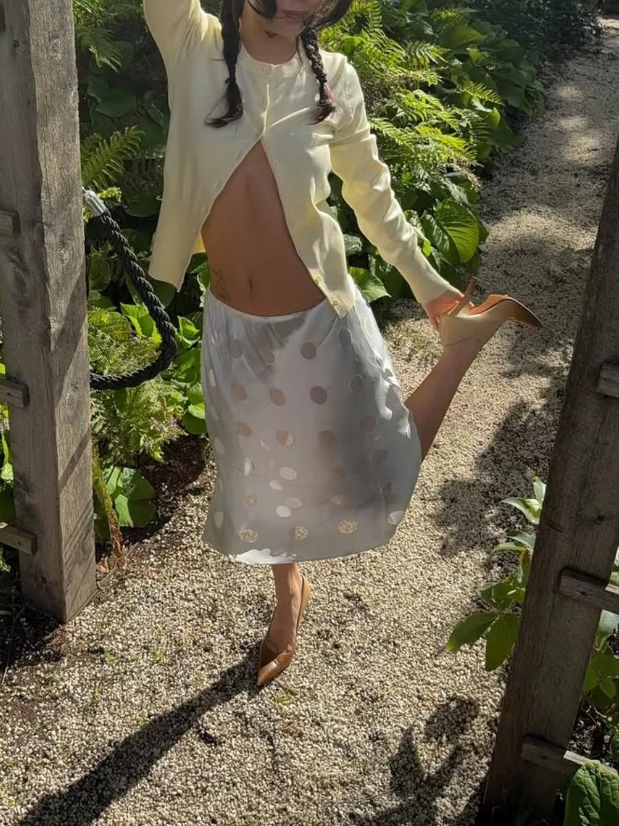 Aislinne Polka Dot Sheer Skirt