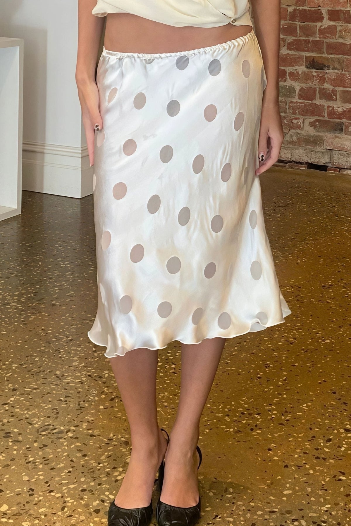 Aislinne Polka Dot Sheer Skirt
