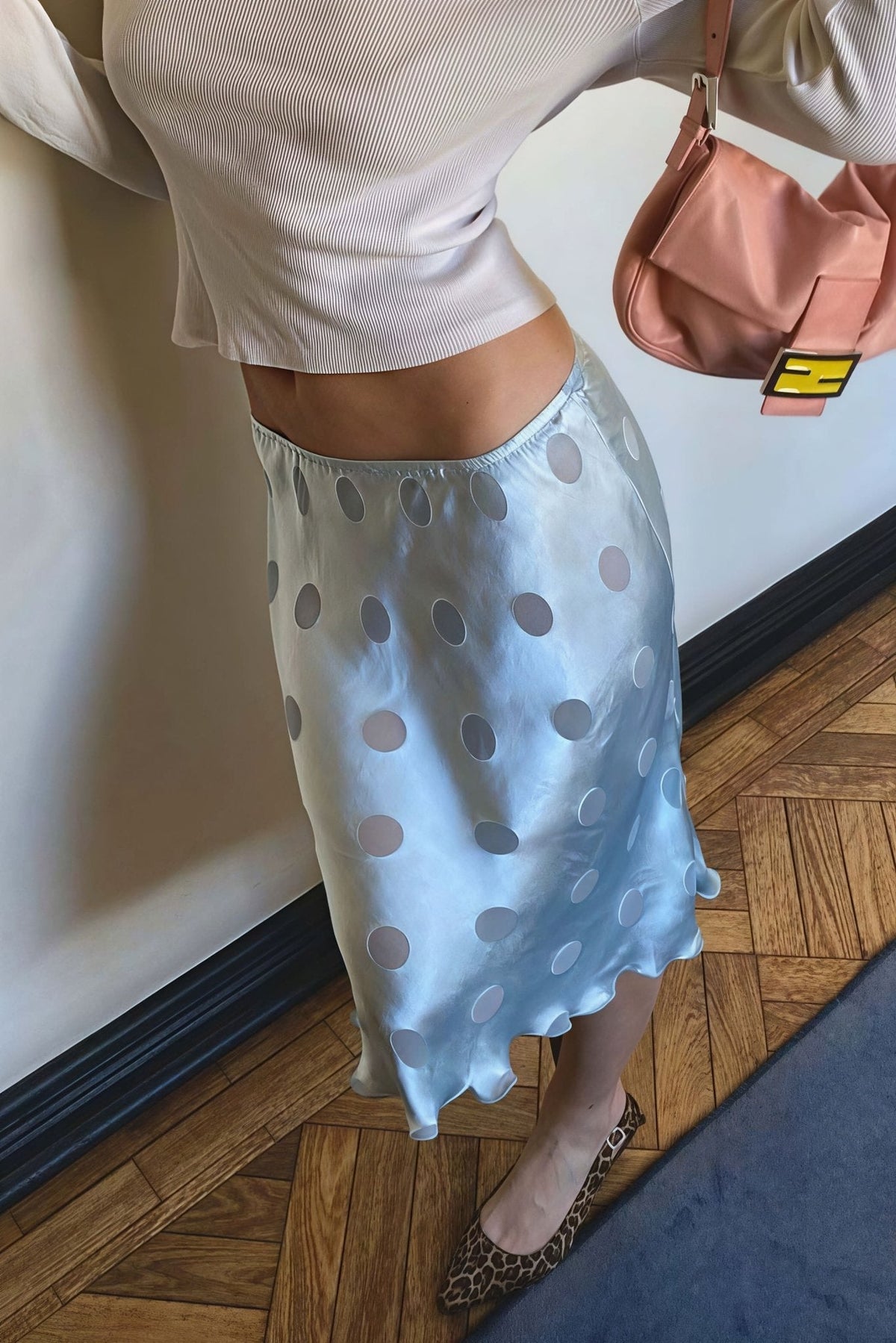 Aislinne Polka Dot Sheer Skirt