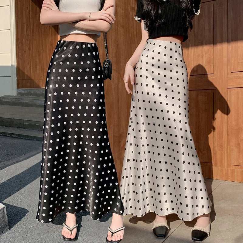 Bianca Puantiyeli Denizkızı Midi Etek