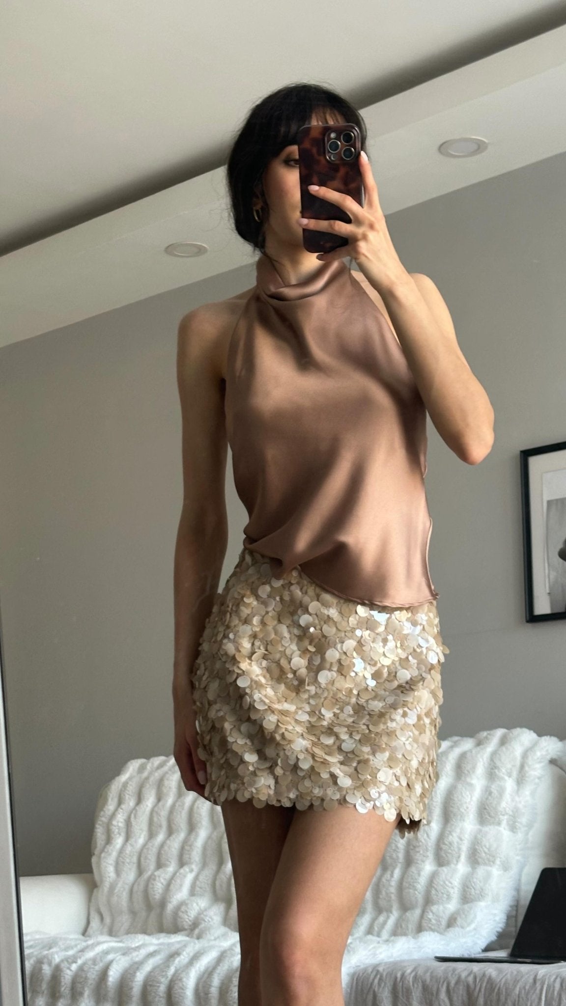 Bianca Sequin Paillette Mini Skirt