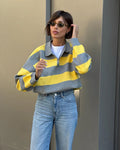 Una Striped Knitted V-Neck Pullover