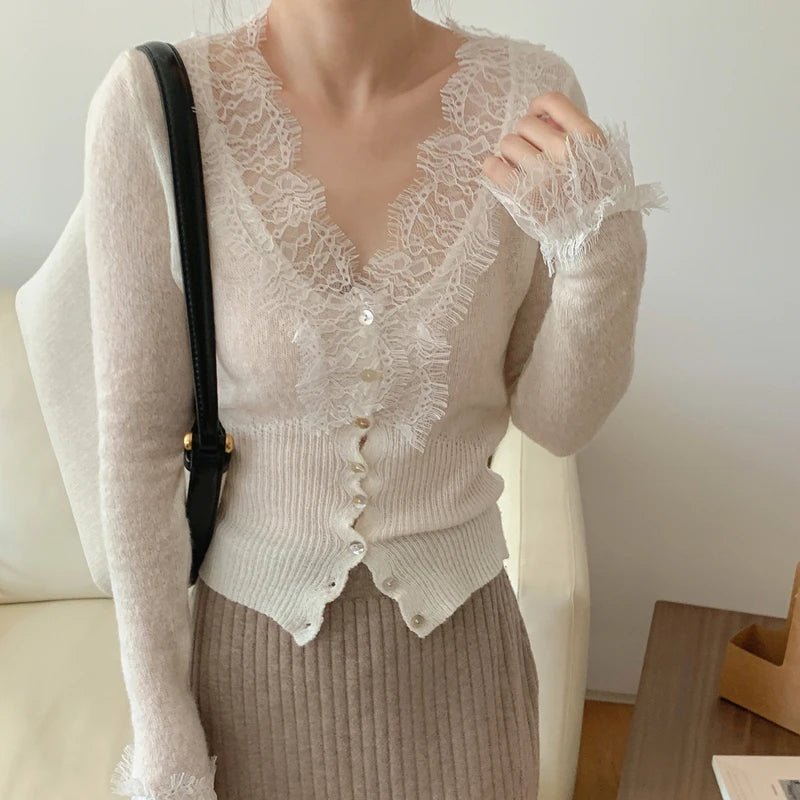 Aurelie Örgü Dantel Hırka