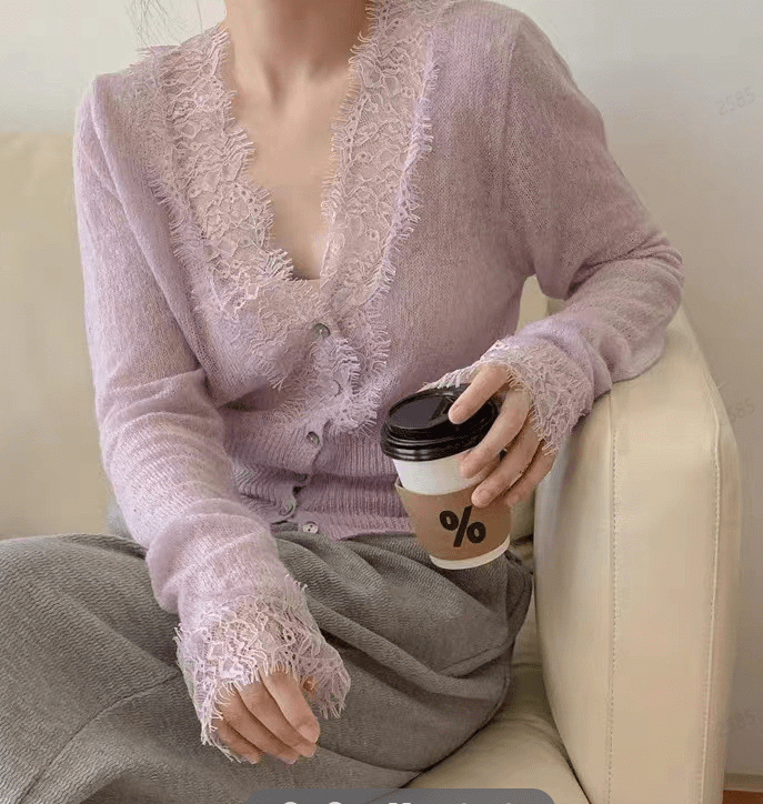 Aurelie Örgü Dantel Hırka