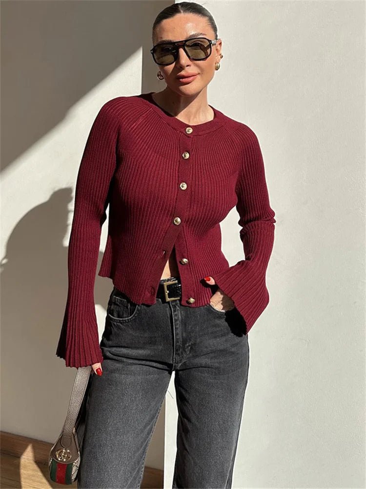 Eloisa Fitilli Örgü Uzun Kollu Hırka
