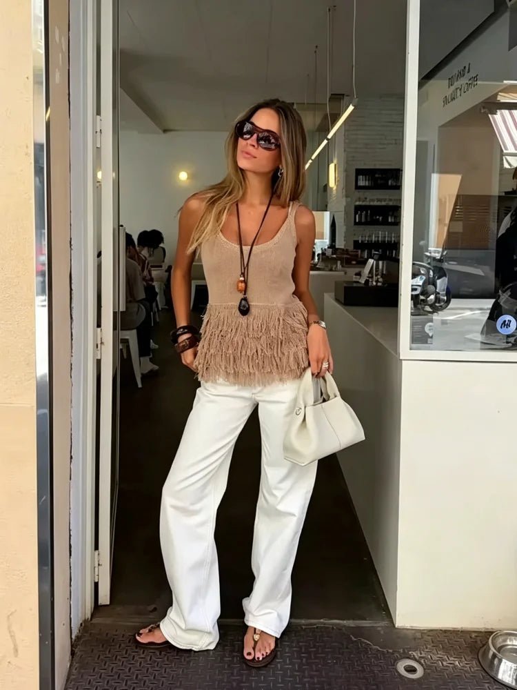 Mia Tassel Knit Tank Top