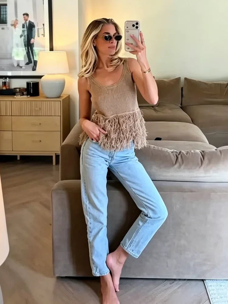 Mia Tassel Knit Tank Top