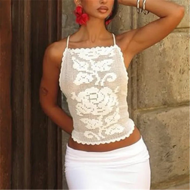 Indigo Bohemian Crochet Cami Top