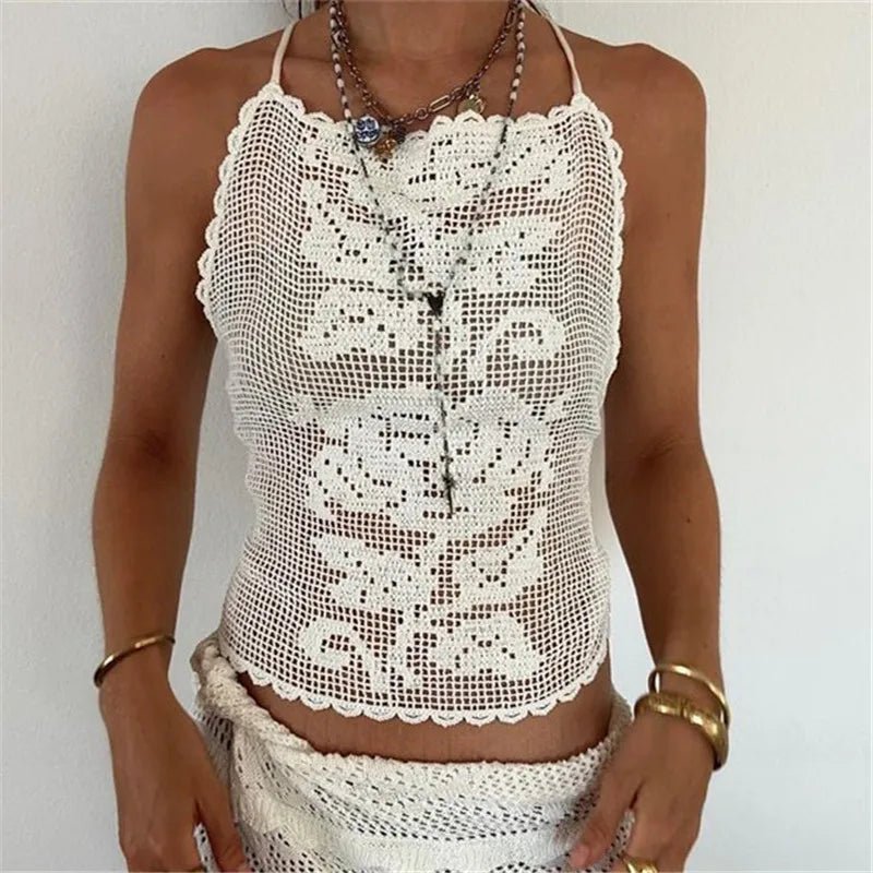 Indigo Bohemian Crochet Cami Top
