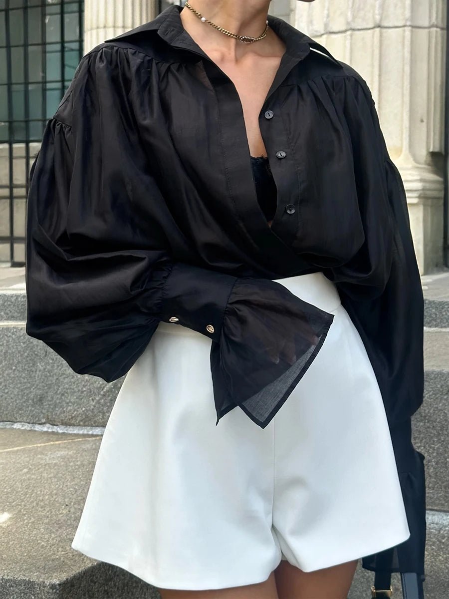 Brielle Button Down Sheer Blouse