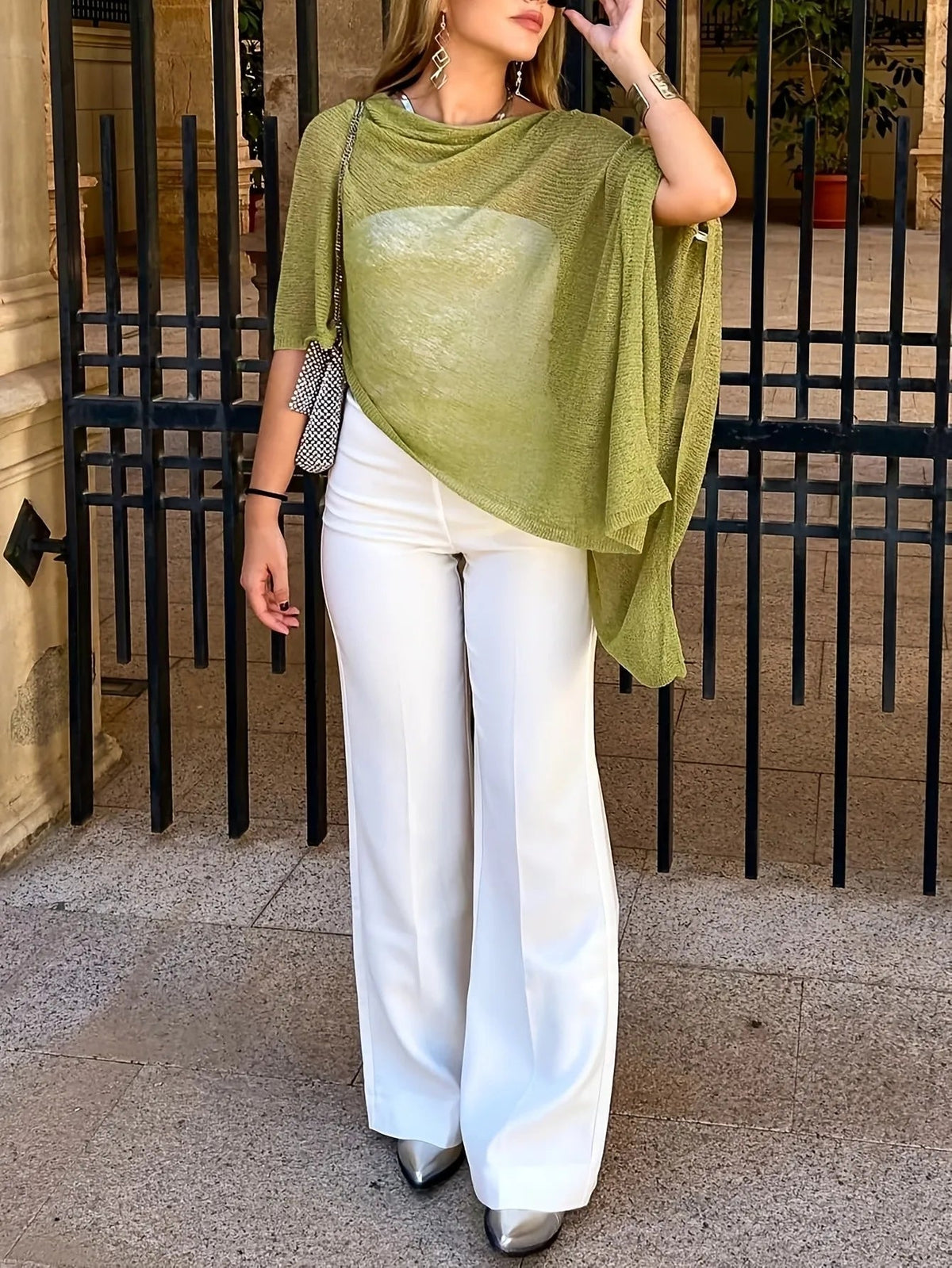 Celeste Batwing Knitted Shawl Top