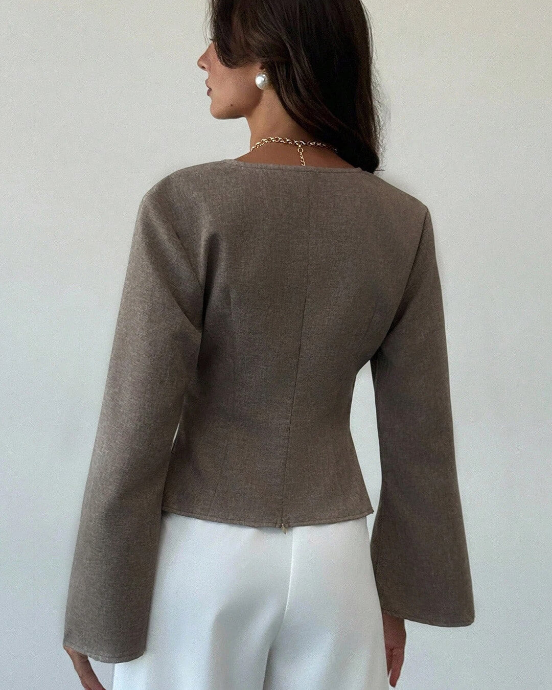 Chantelle Asymmetric Flare Sleeve Blouse