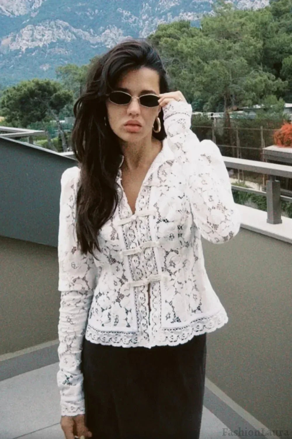 Claire Elegant Lace Blouse