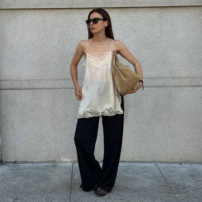 Sia Lace Trim Cami Top