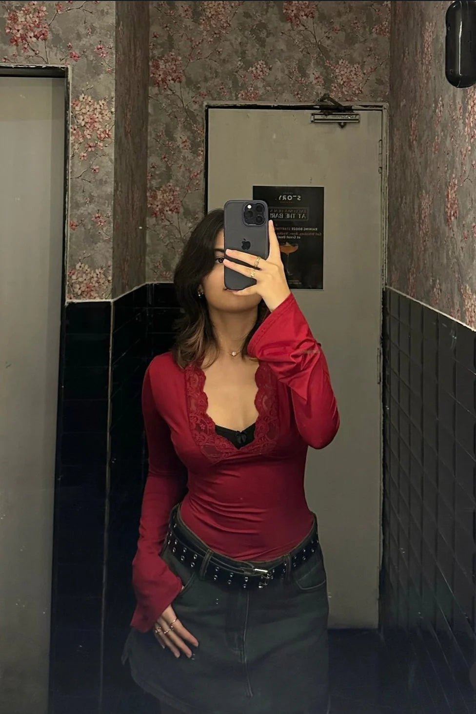 Gaelle Çan Kollu Dantel Detaylı Bluz