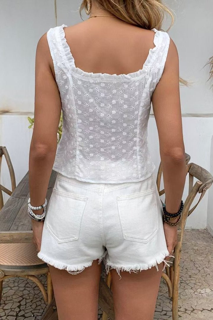 Janna Floral Jacquard Lace Tank Top
