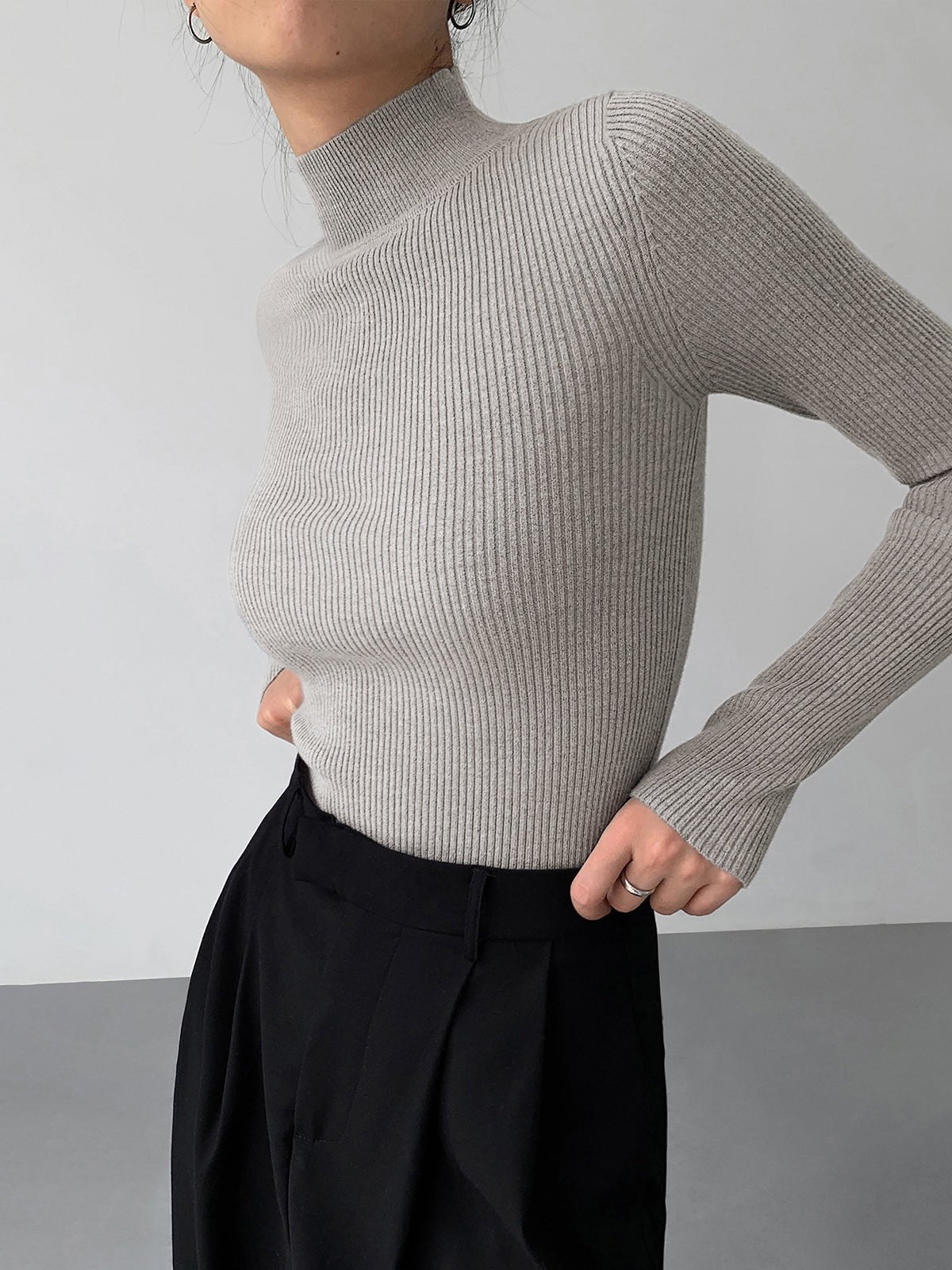 Jessa Rib Knit Long Sleeve Shirt