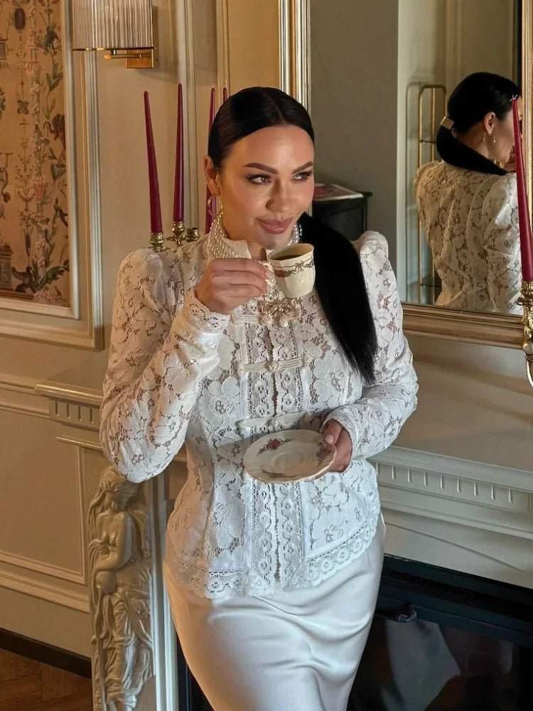 Katalina Puff Sleeve Lace Blouse
