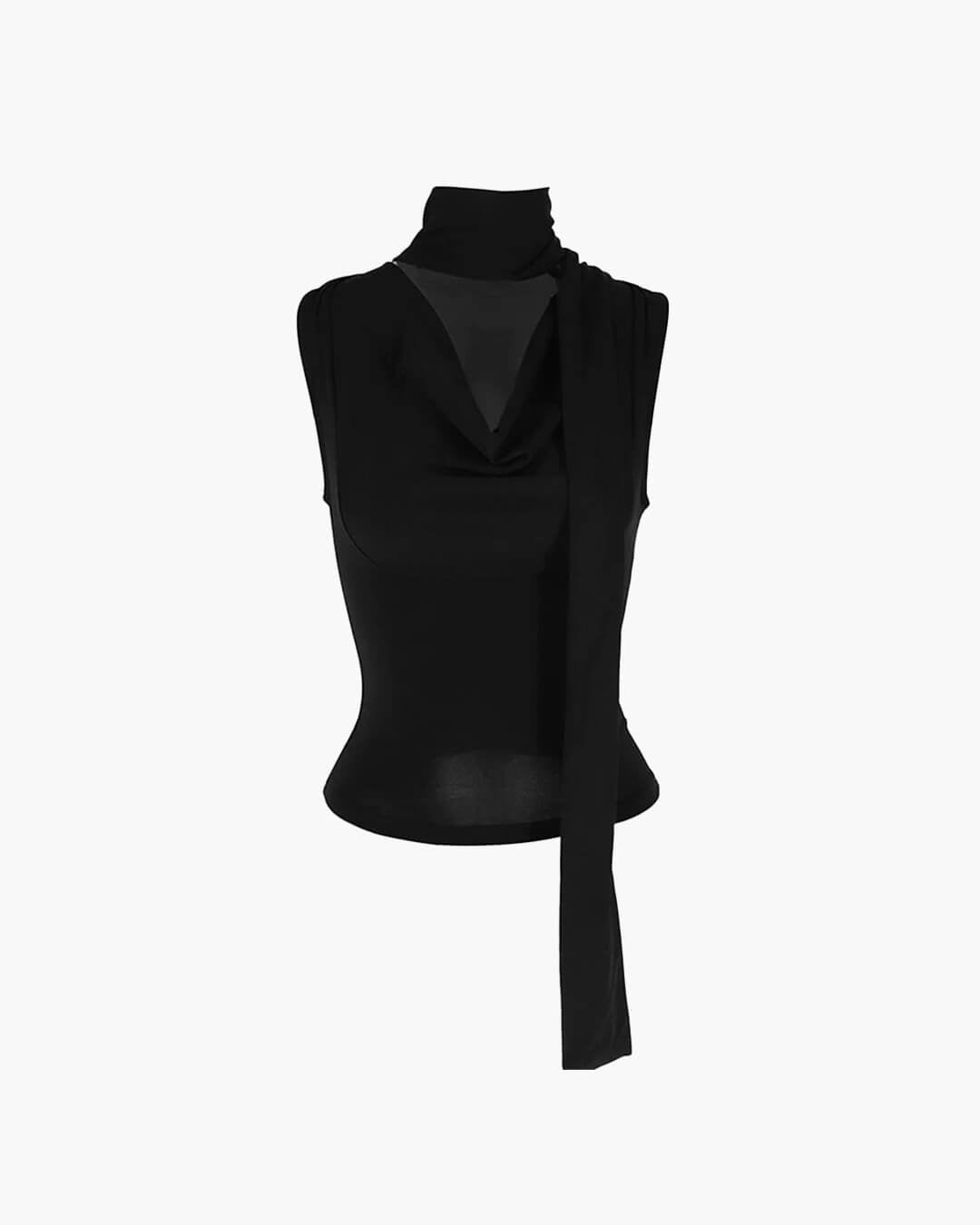 Lydia Neck Tie Up Sleeveless Top