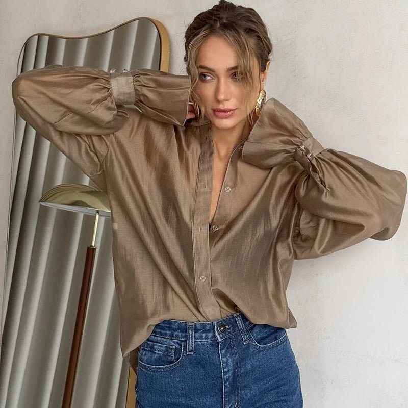 Patricia Long Sleeve Sheer Blouse