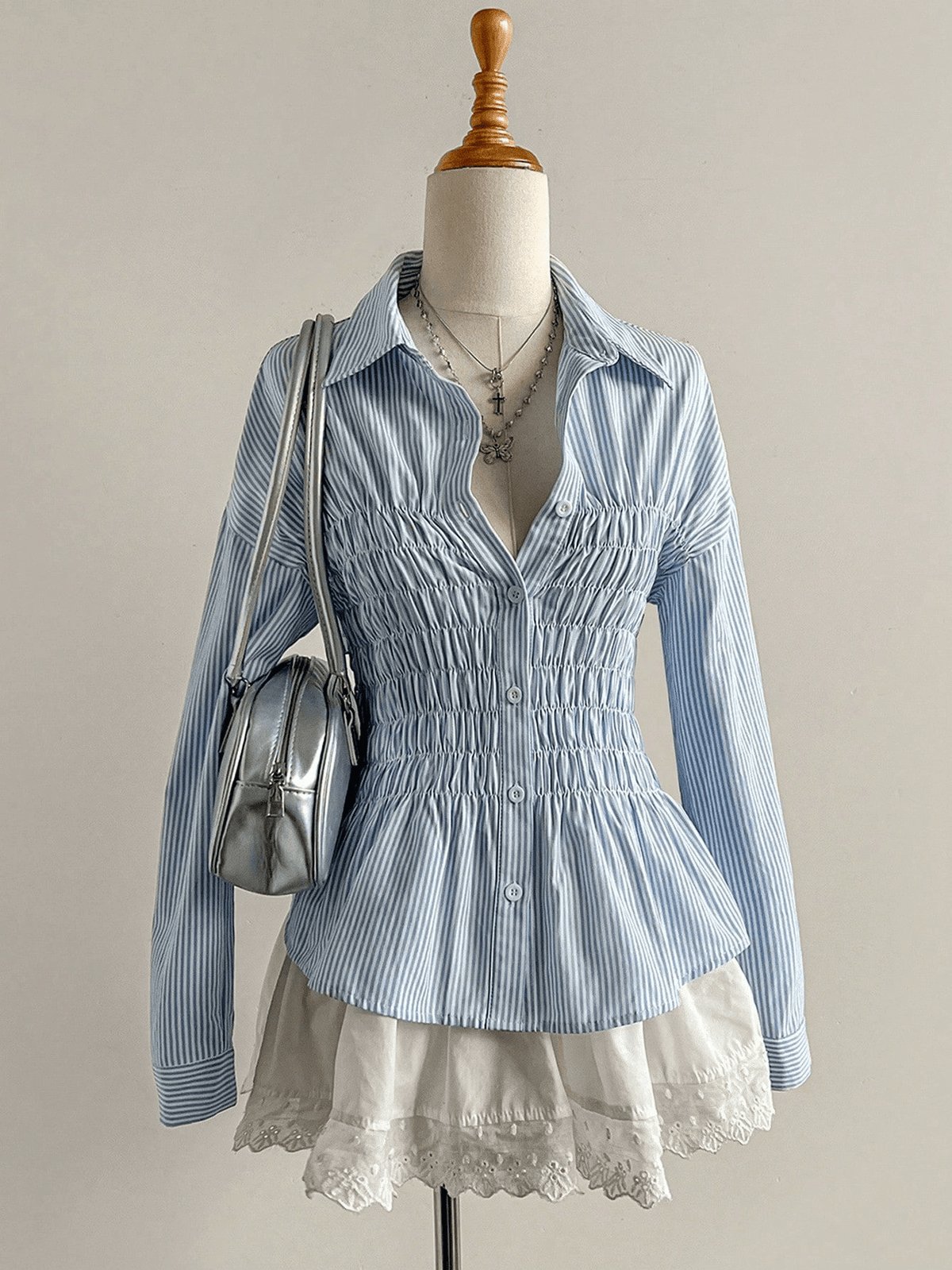 Sandra Long Sleeve Smocked Blouse